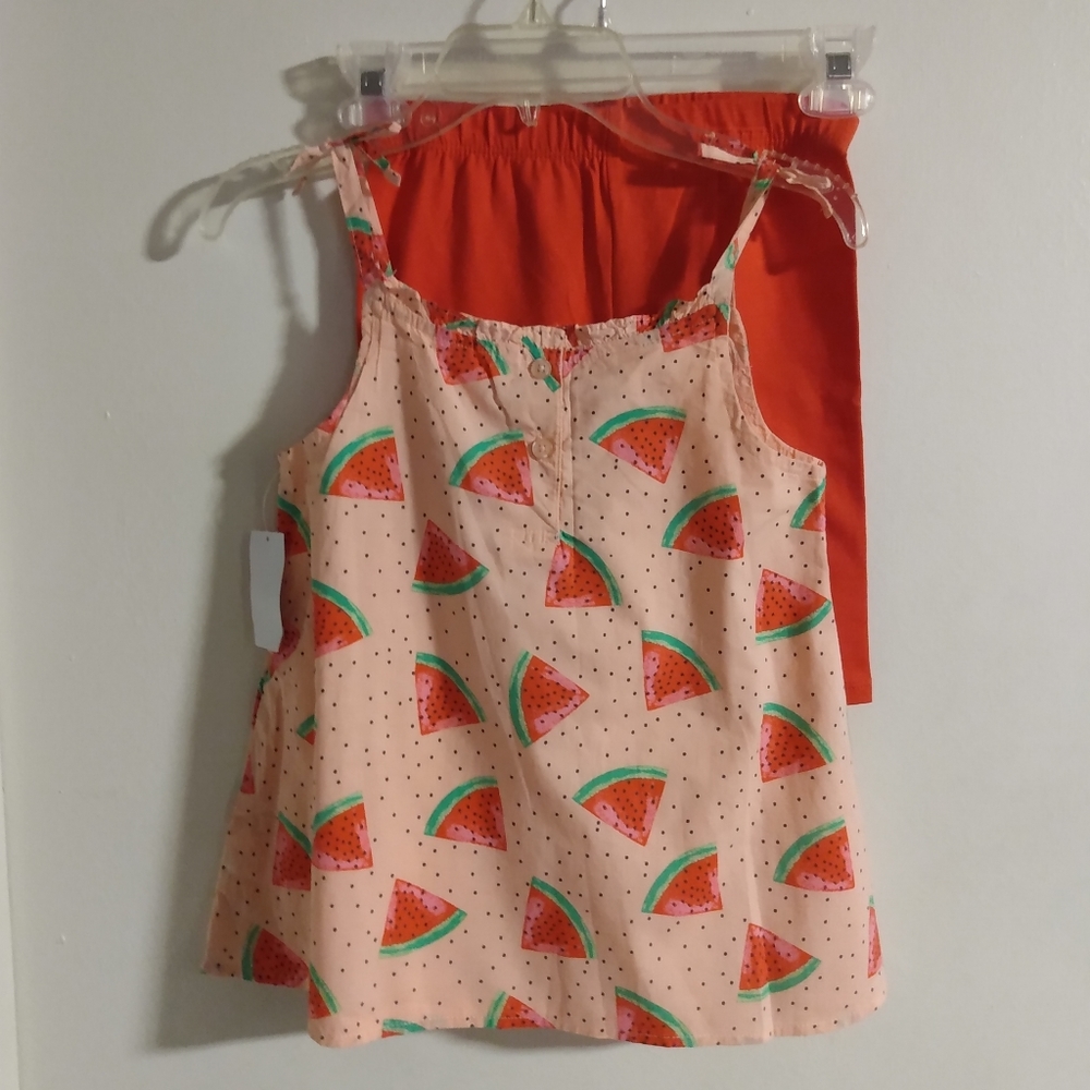 Girls Toughskins orange short set Size L